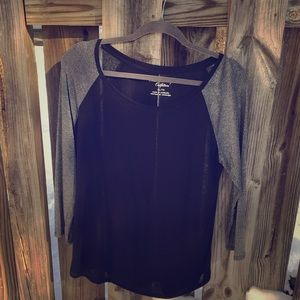American Eagle Metallic Sleeve Baseball Tee